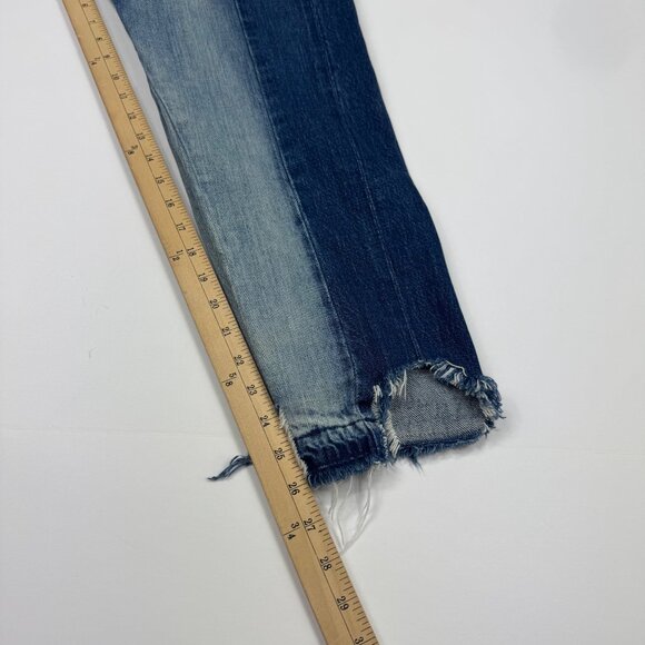 Frame Denim Jeans Nouveau Le Mix Straight Leg Distressed Size 28 Two Tone - Picture 11 of 12